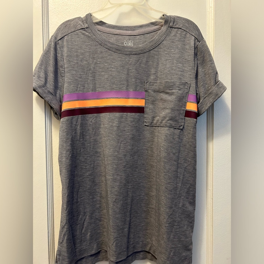 ATHLETA GIRL BE MY BEST TEE, GRAY, Size L/12